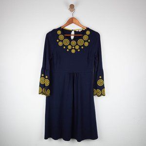 Boden Knit Embroidered Dress Womens Size 6R